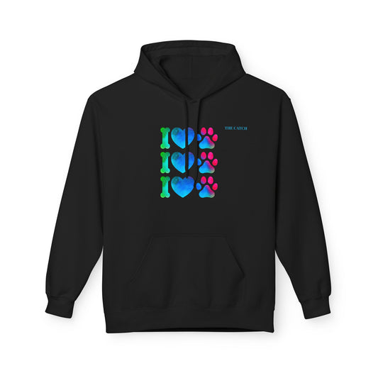 I Love Pets  Midweight Softstyle Fleece Hoodie – Perfect Gift for Animal Lovers