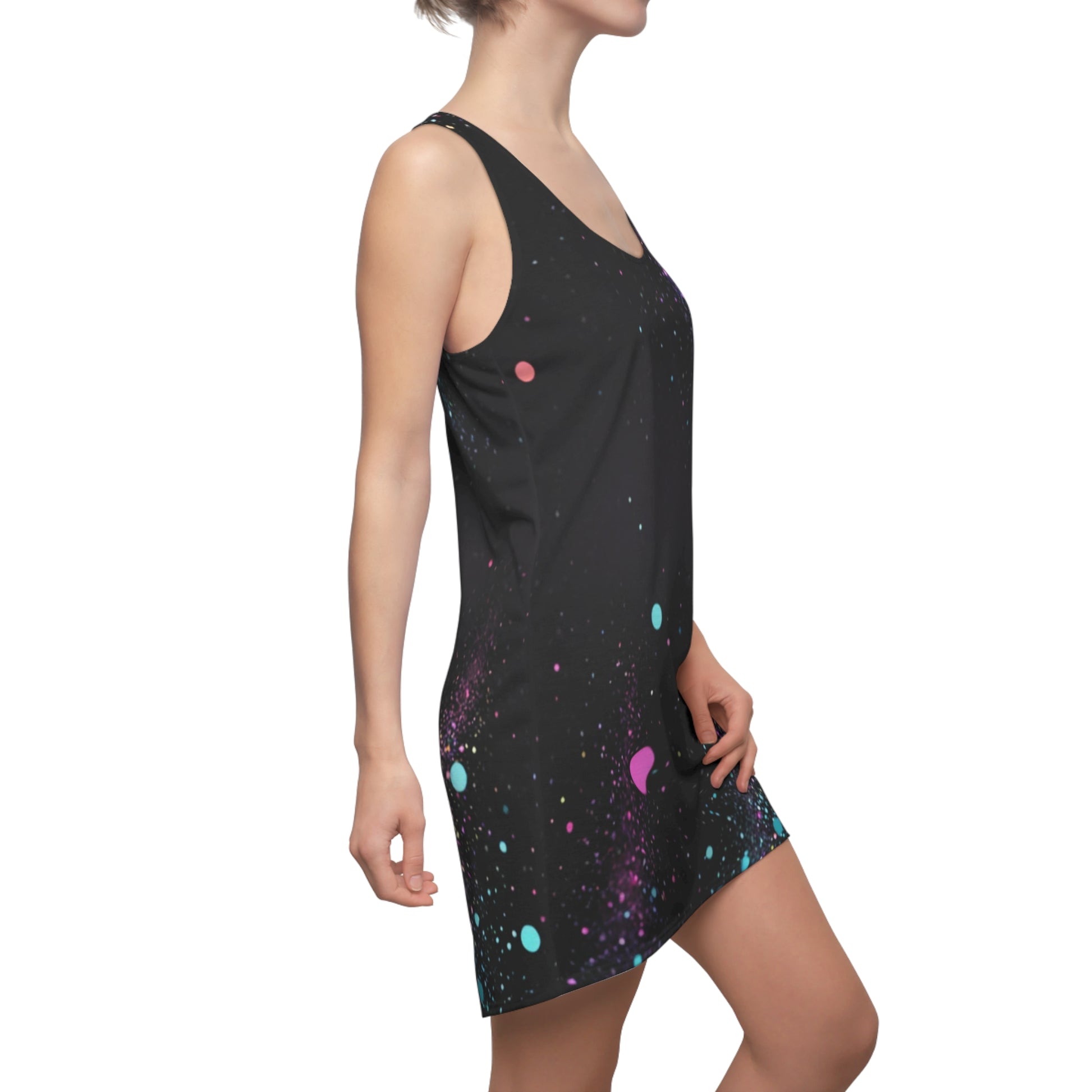 Galactic Vibes Women's Racerback Dress, Space Print Dress, Casual Summer Dress, Festival Outfit, Unique Gift for Her - THE CATCH
