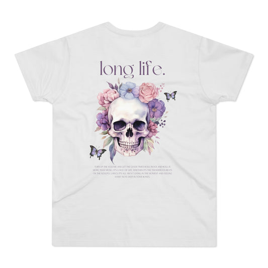 Men's Skull Graphic T-Shirt - 'The Catch' & 'Long Life' Design