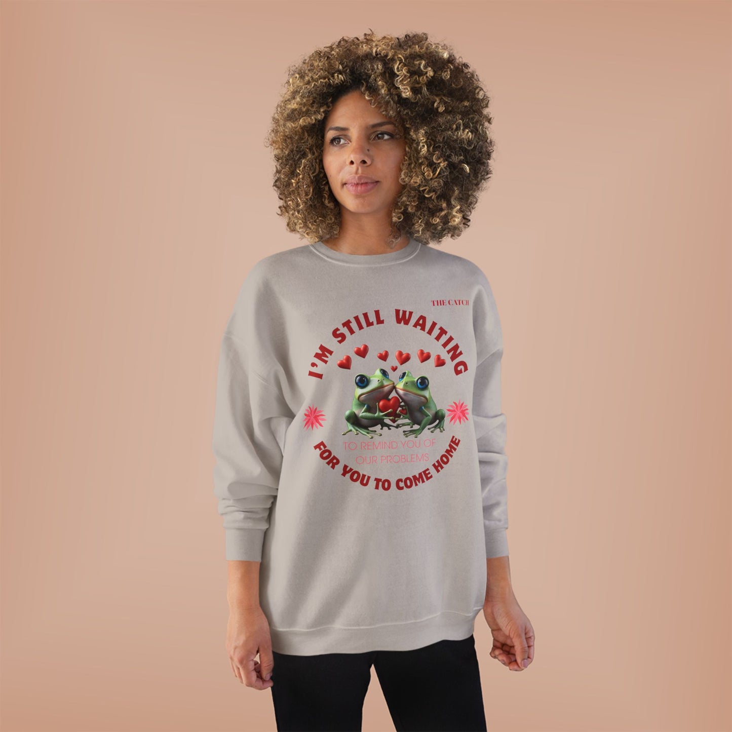 Eco-Friendly Frog Crewneck Sweatshirt - "I’m Still Waiting for You to Come Home"