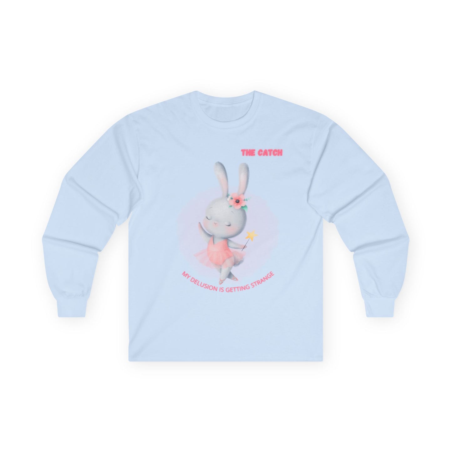 Whimsical Bunny Long Sleeve Tee - "The Catch" Shirt for Fun-Loving Souls - THE CATCH