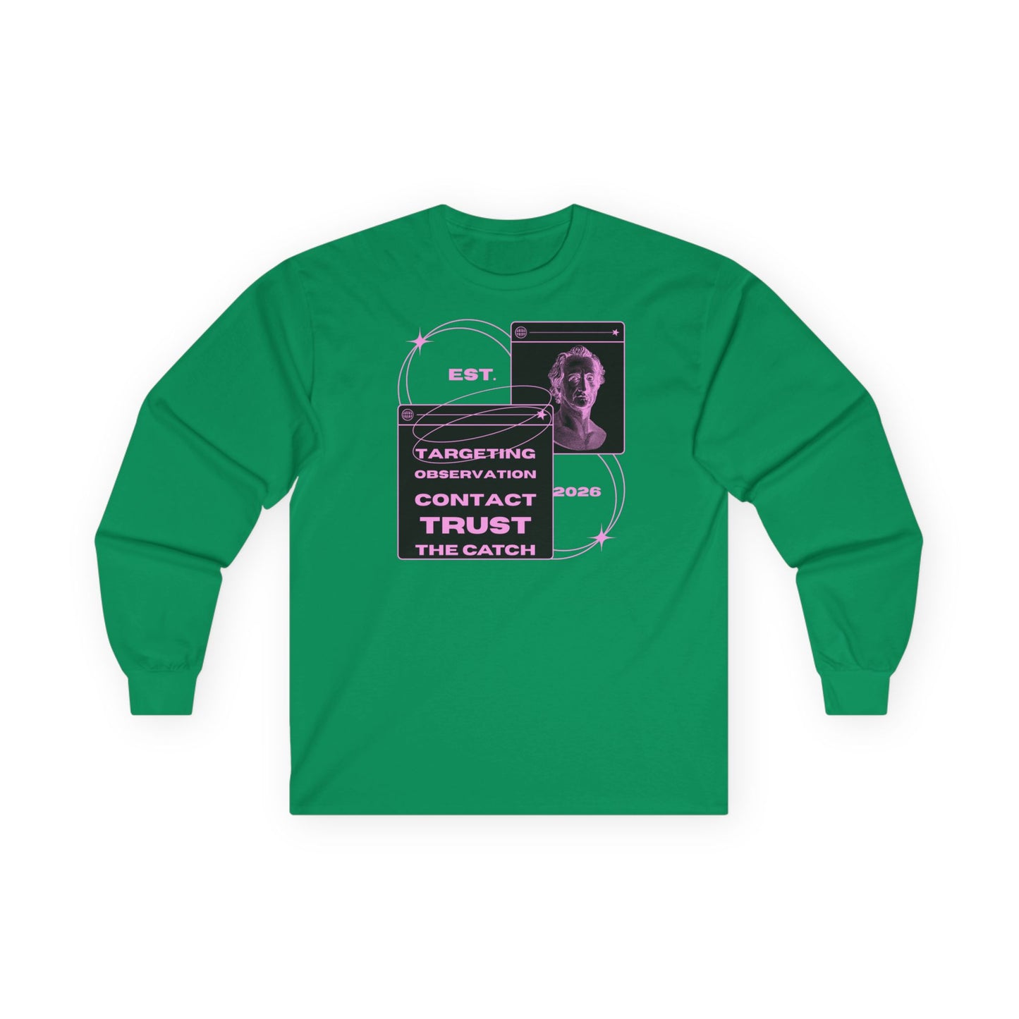 Retro Graphic Long Sleeve Tee - Trust the Catch - Ideal for Casual Outings & Events - THE CATCH