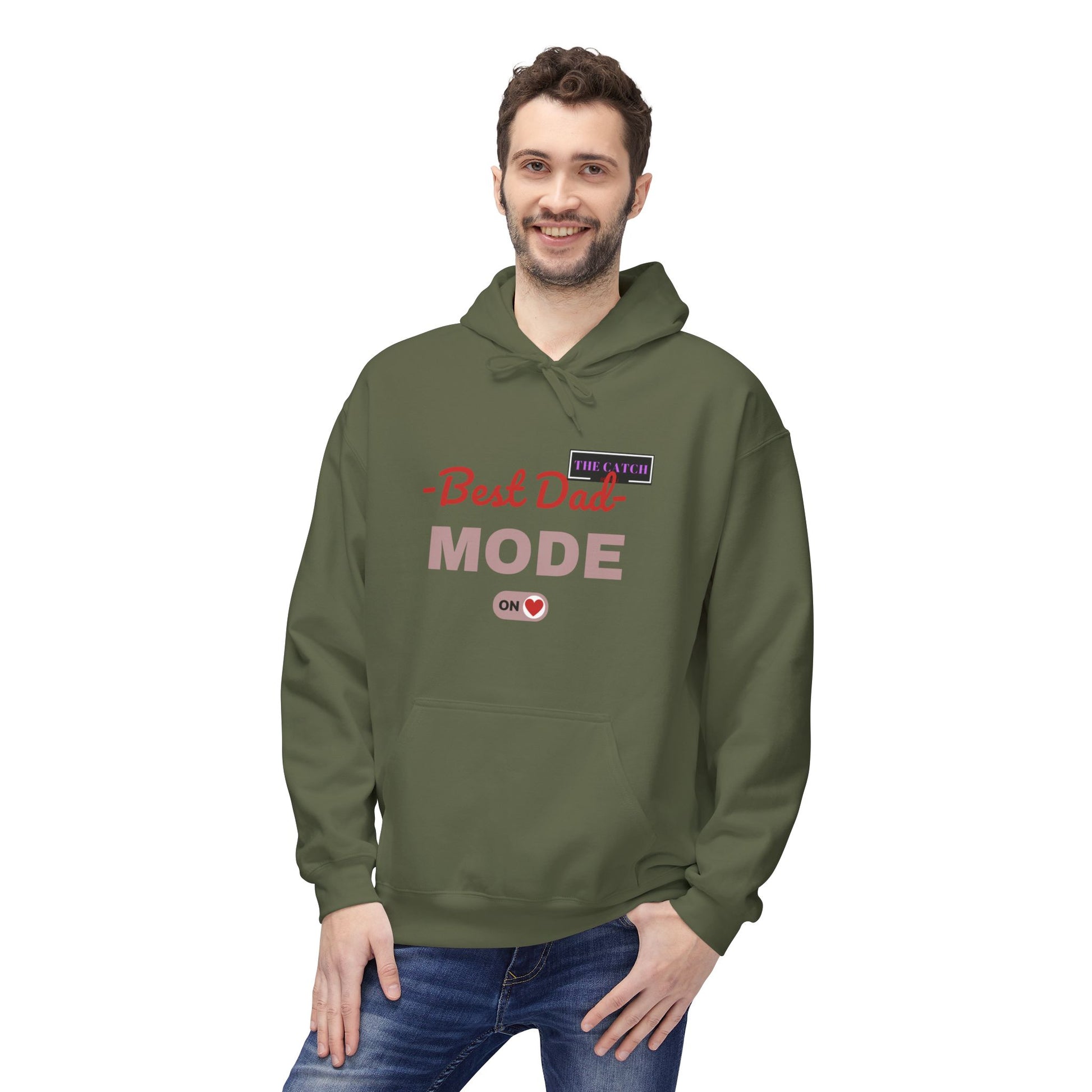 Best Dad Mode Fleece Hoodie, Comfortable Gift for Fathers, Dad Apparel, Cozy Hoodie for Men, Parent Gift, Casual Wear - THE CATCH