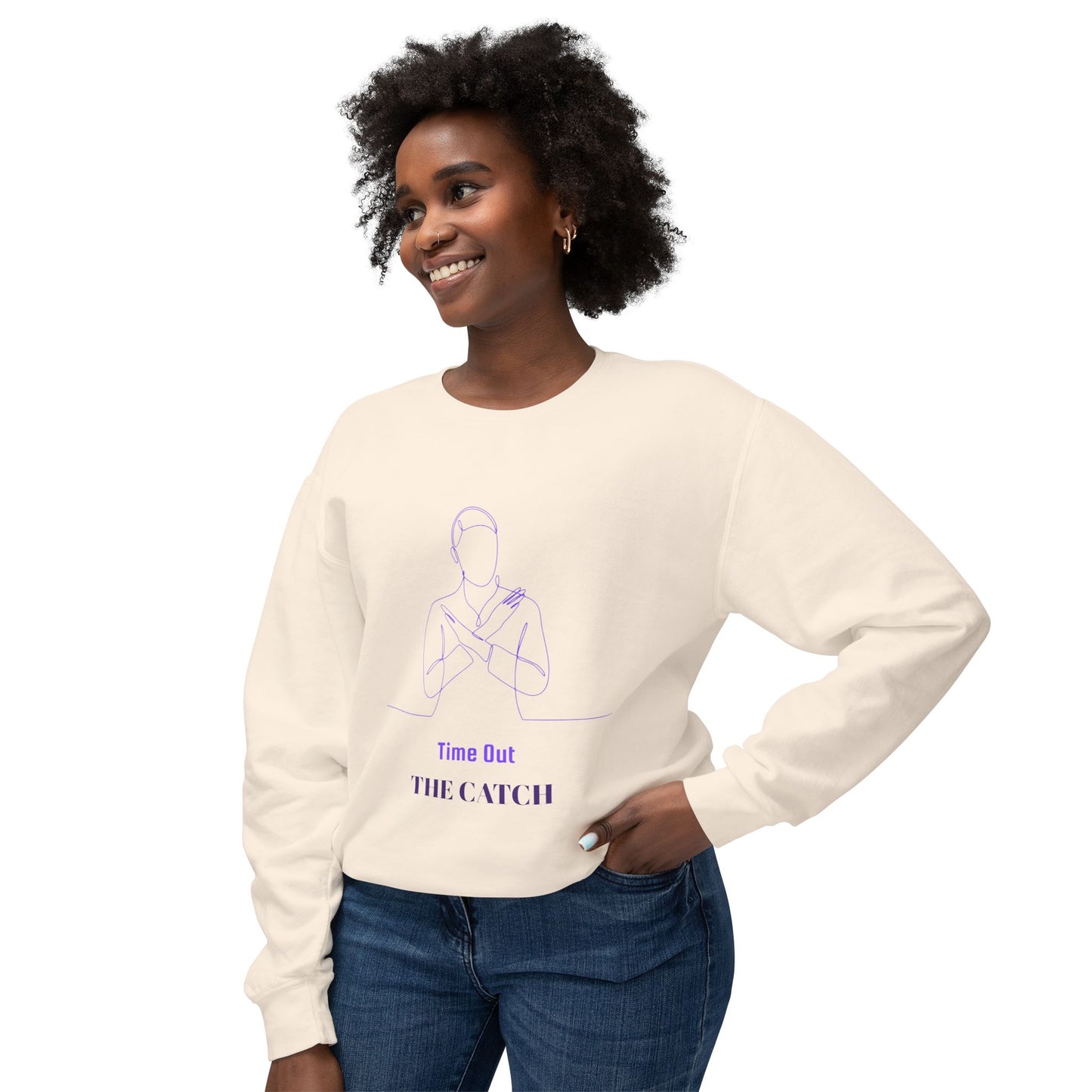 Relaxing Lightweight Crewneck Sweatshirt - "Time Out The Catch" - THE CATCH