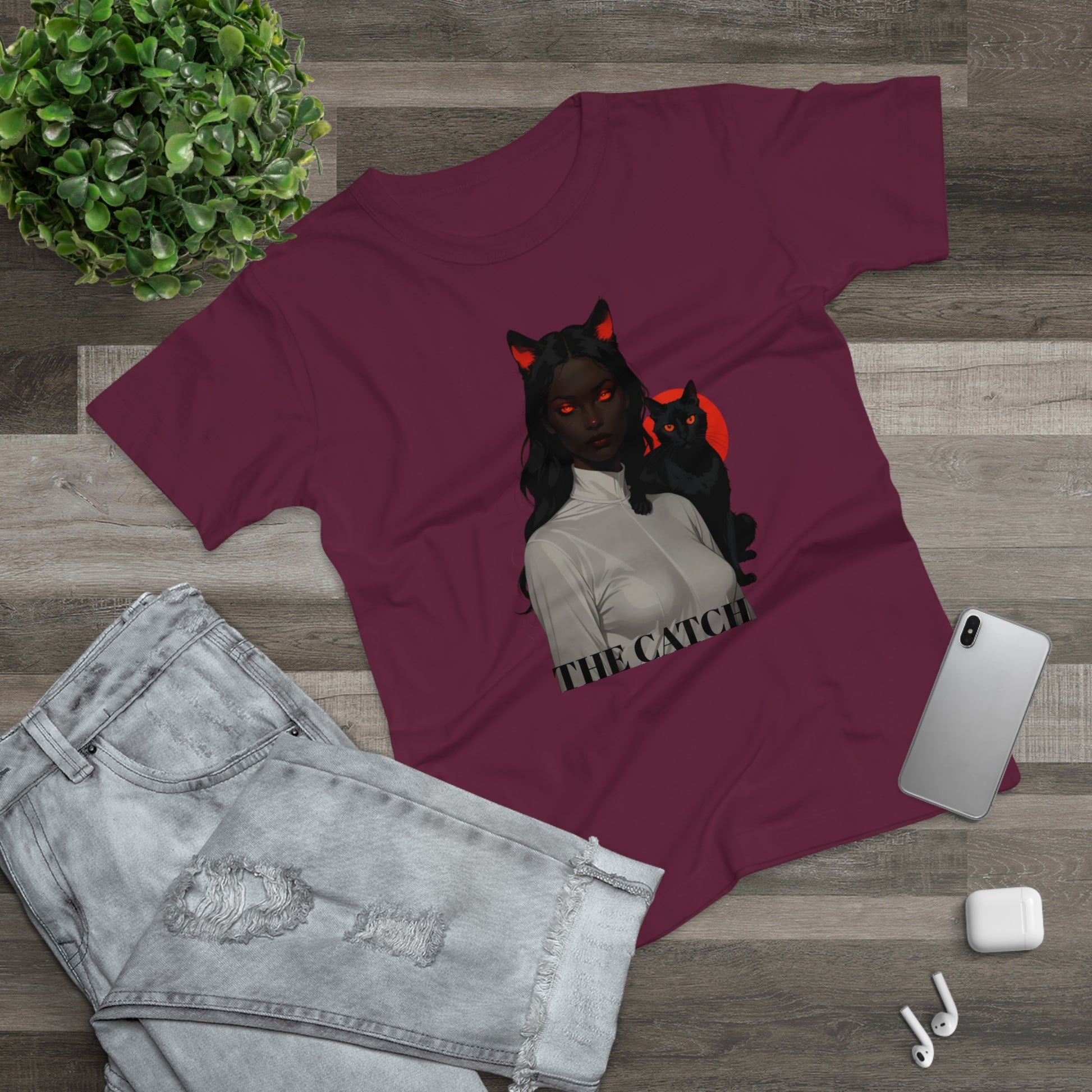 The Catch Women's T-Shirt - Stylish Cat-Themed Graphic Tee for Cat Lovers - THE CATCH