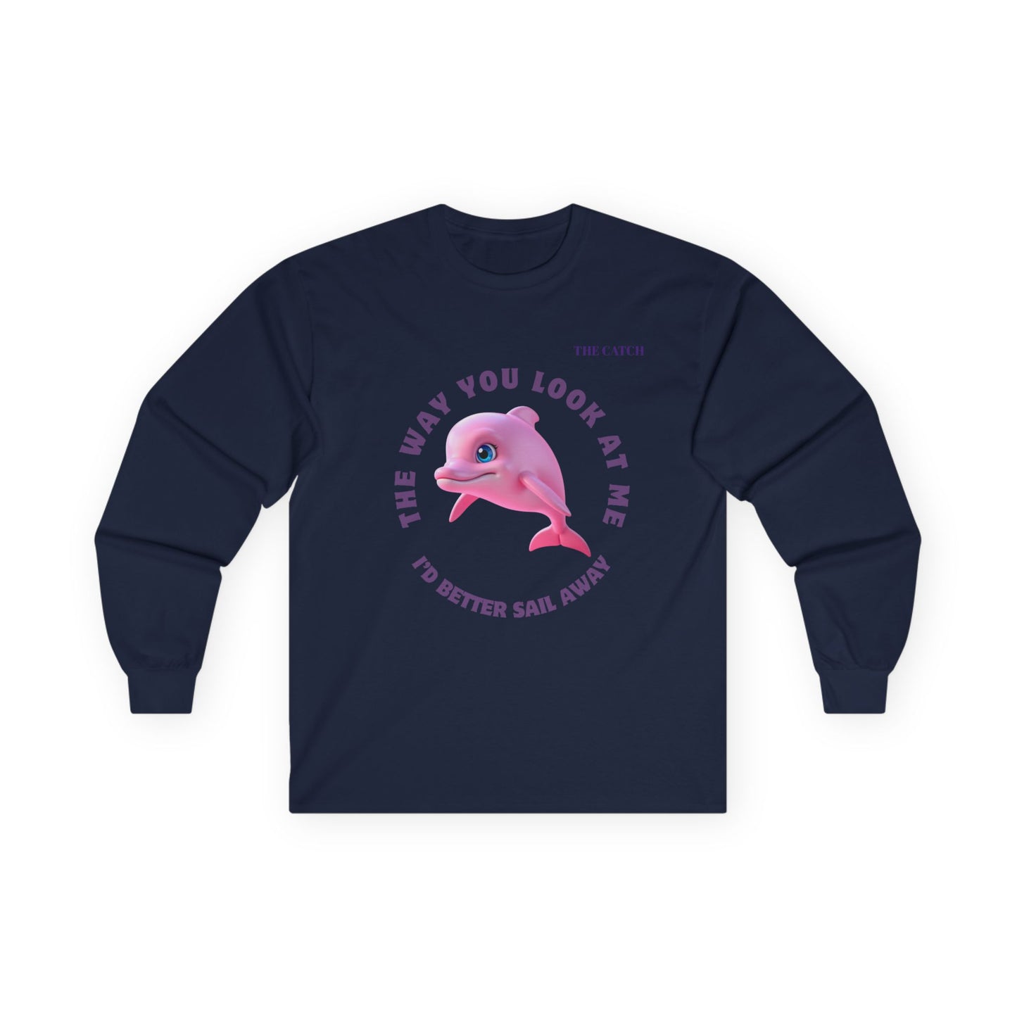 Whimsical Dolphin Long Sleeve Tee - Perfect for Nautical Lovers - THE CATCH