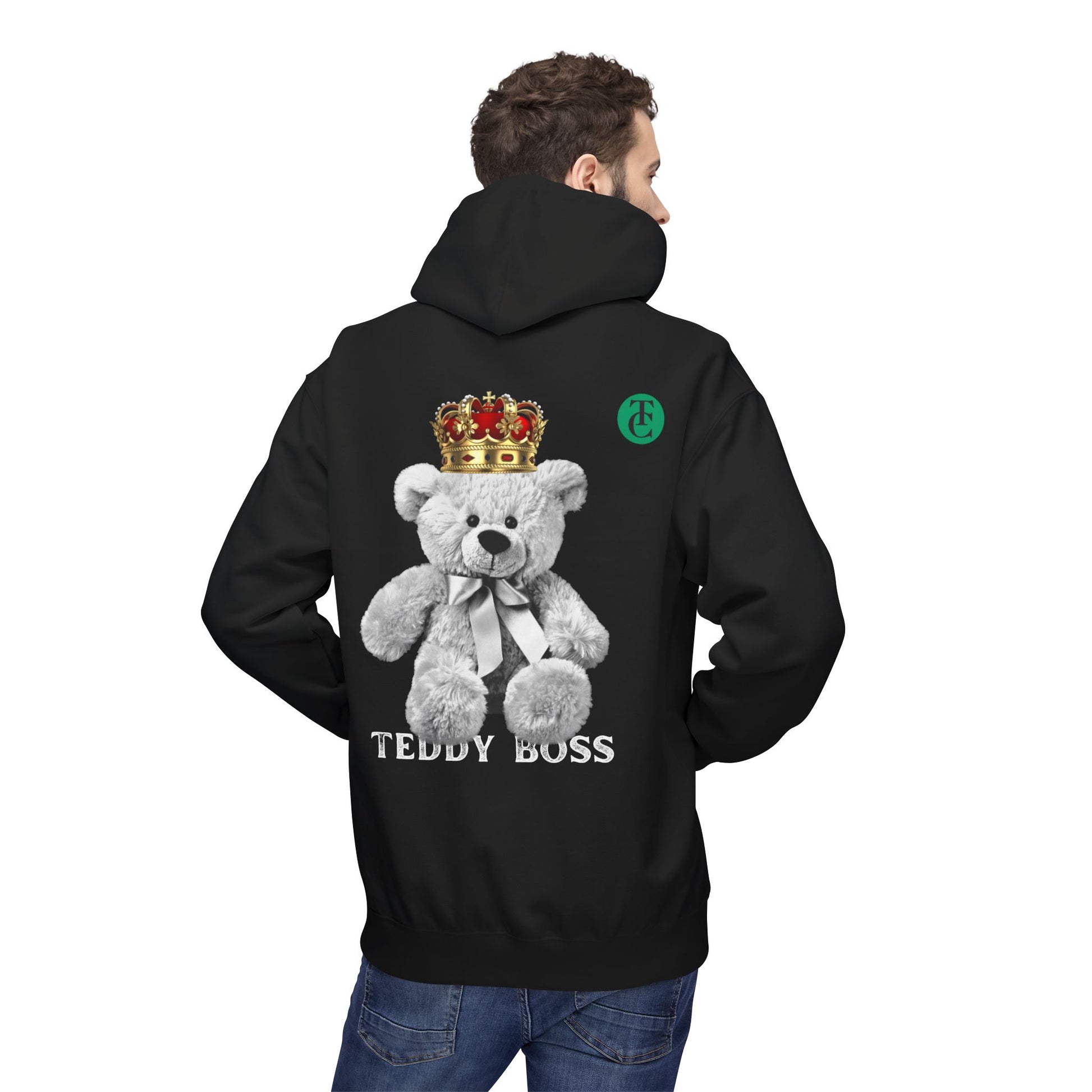 Teddy Boss Hoodie: Midweight Softstyle Fleece with Crowned Bear Design - THE CATCH