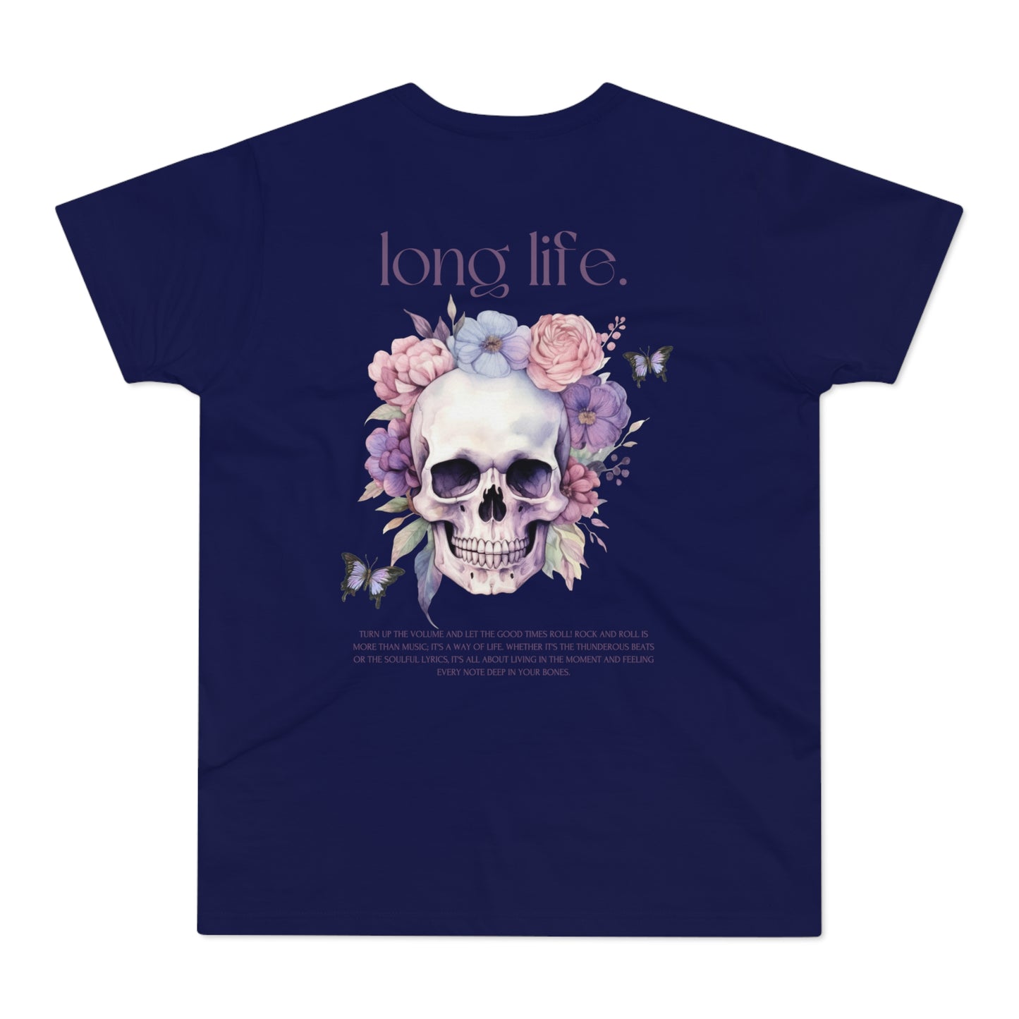 Men's Skull Graphic T-Shirt - 'The Catch' & 'Long Life' Design