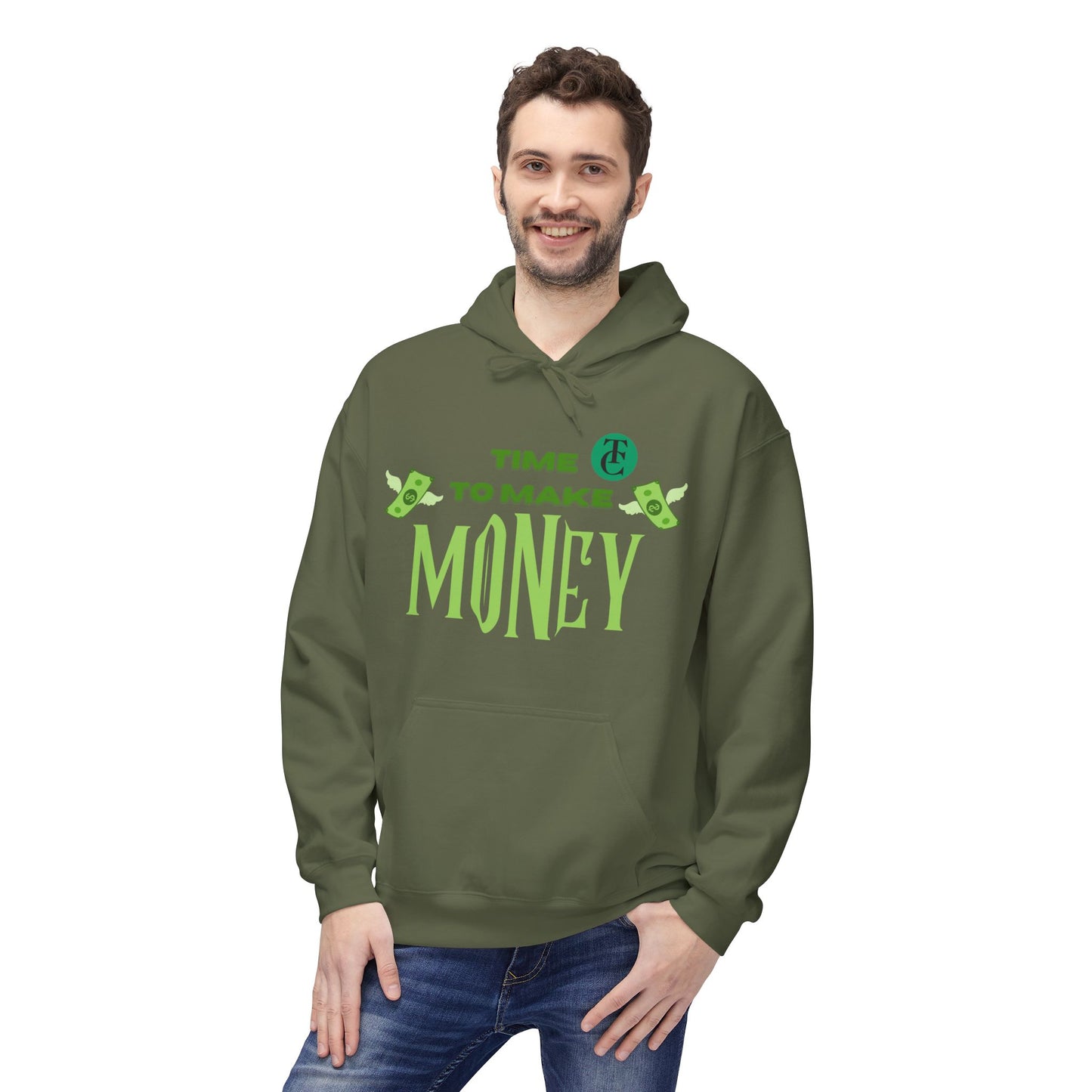 Money Motivational Hoodie, Cozy Fleece Sweatshirt, Gift for Entrepreneurs, Casual Wear, Unique Business Apparel
