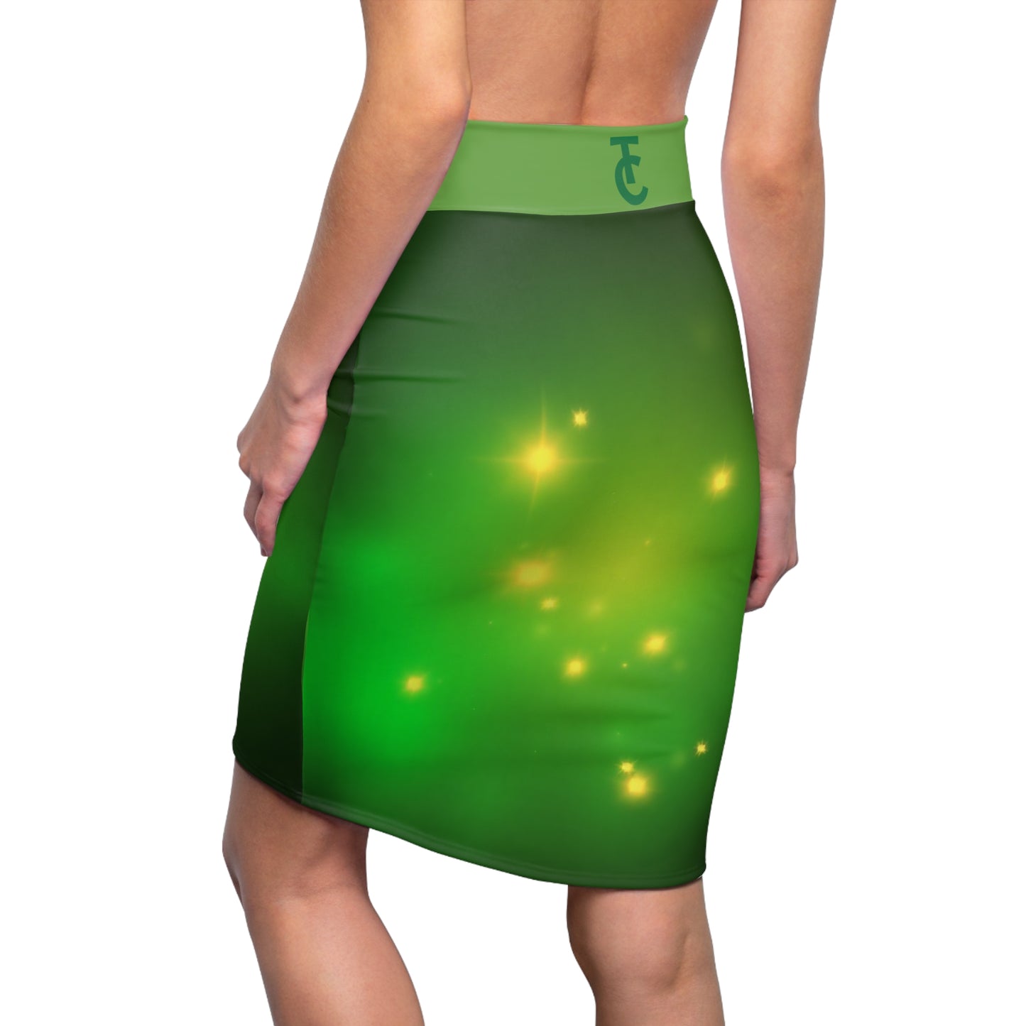Sparkling Green Women's Pencil Skirt, Chic Skirt for Parties, Everyday Wear, Holiday Gift, Trendy Fashion Statement - THE CATCH