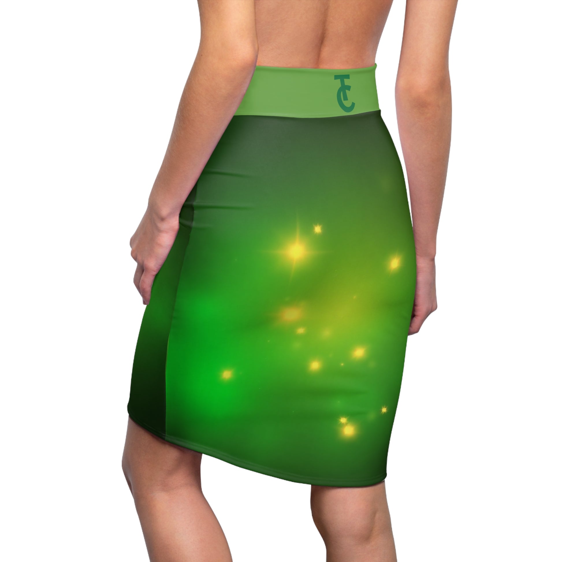 Sparkling Green Women's Pencil Skirt, Chic Skirt for Parties, Everyday Wear, Holiday Gift, Trendy Fashion Statement - THE CATCH