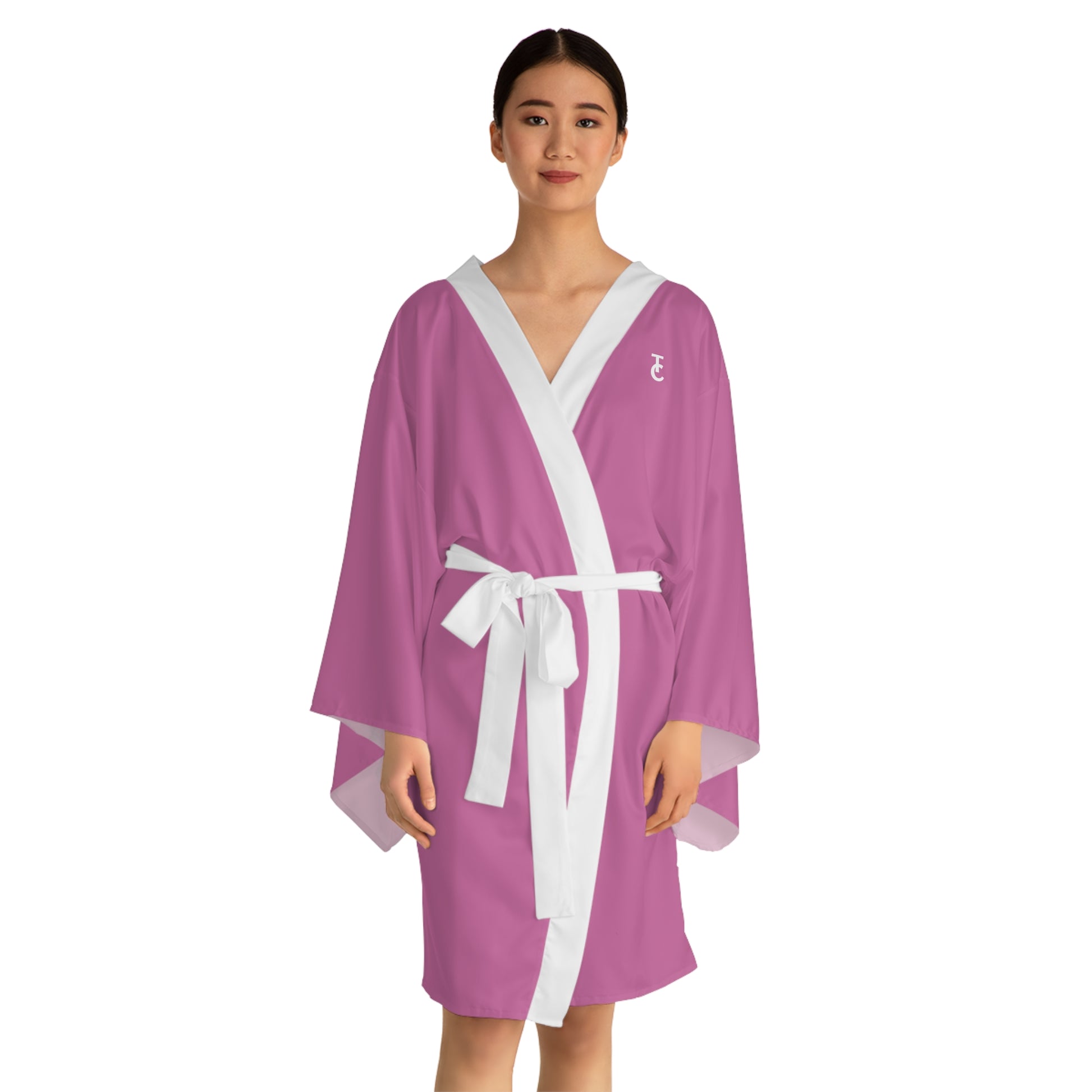 Pink Long Sleeve Kimono Robe, Cozy Loungewear, Relaxation Gift, Spa Day Attire, Self-Care Essentials, Birthday Present - THE CATCH