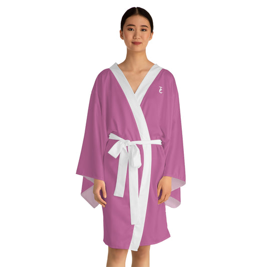 Pink Long Sleeve Kimono Robe, Cozy Loungewear, Relaxation Gift, Spa Day Attire, Self-Care Essentials, Birthday Present - THE CATCH