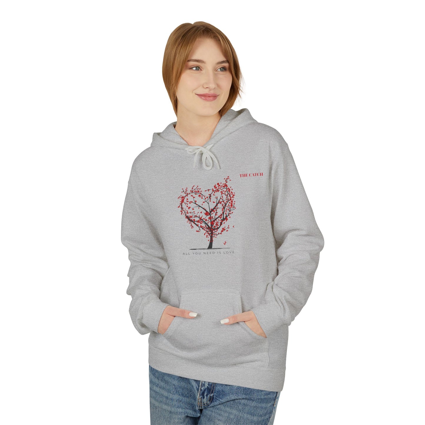All You Need Is Love Fleece Hoodie -Midweight Pullover for Cozy Comfort