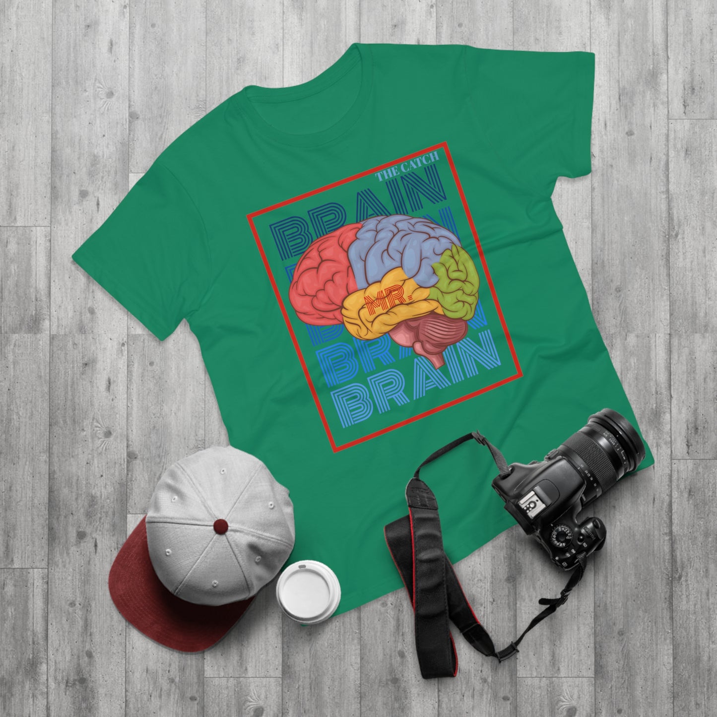 Colorful Brain Graphic T-Shirt - Unique Menswear for Science Lovers