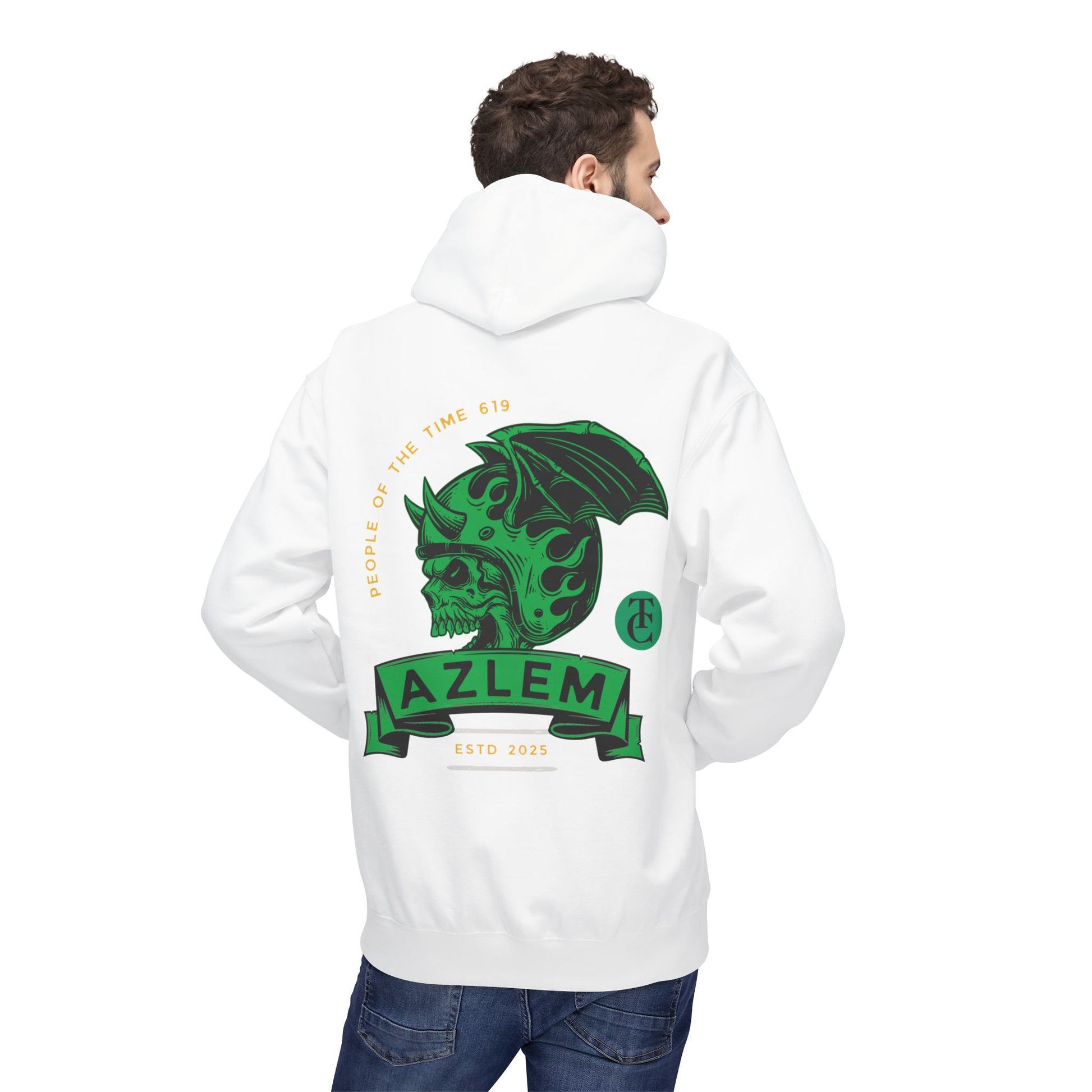 Midweight Softstyle Fleece Hoodie - Azlem Skull Design - THE CATCH