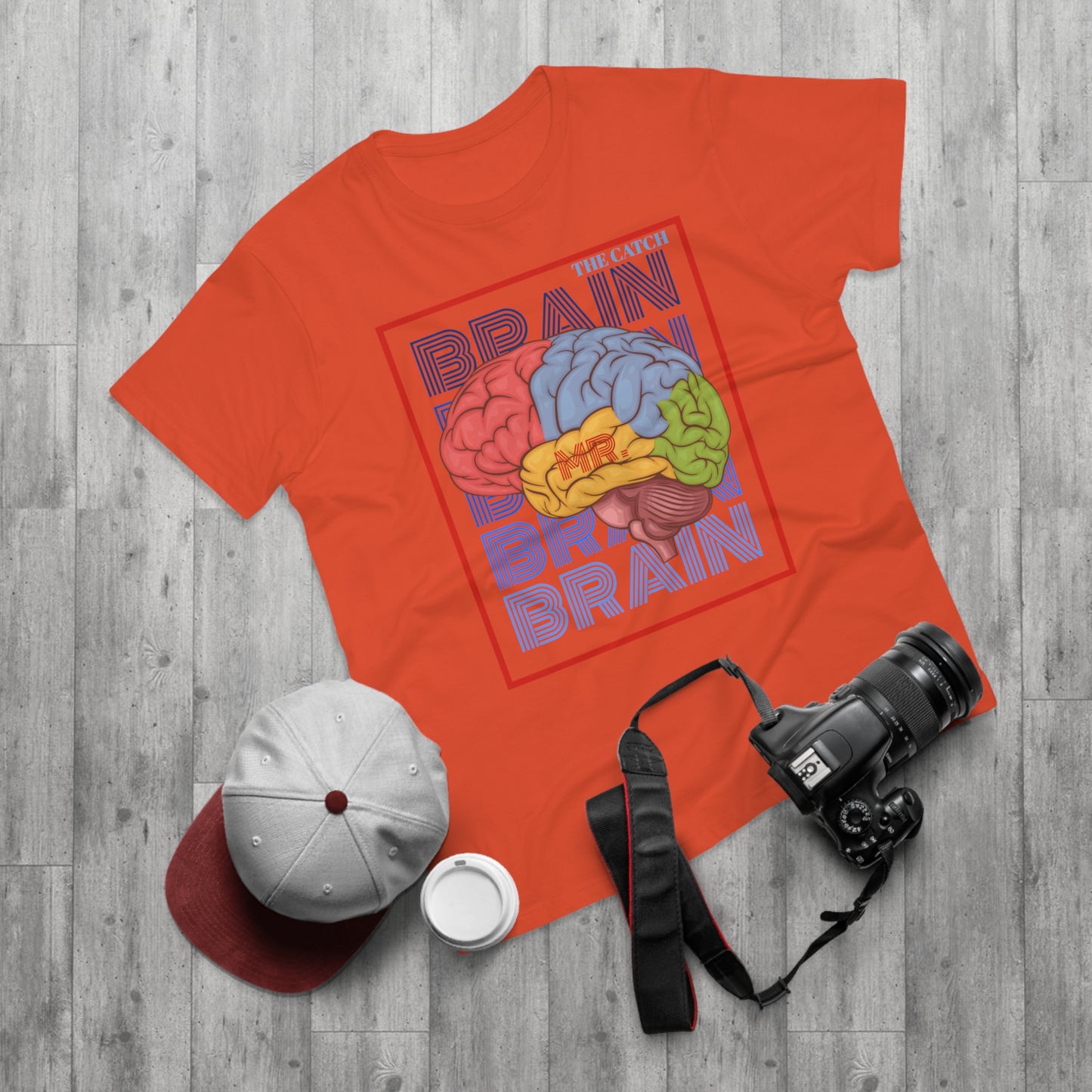 Colorful Brain Graphic T-Shirt - Unique Menswear for Science Lovers