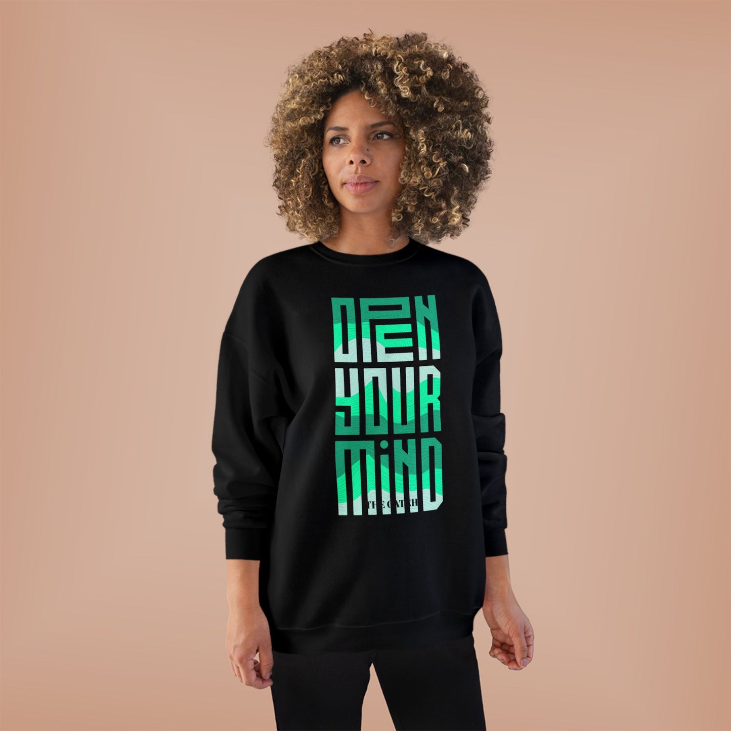 Open Your Mind  Eco-Friendly Sweatshirt | Minimalist Graphic Crewneck