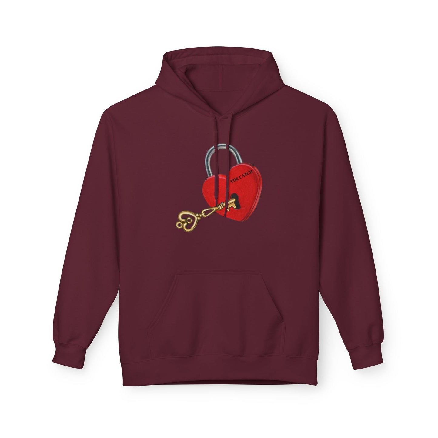 Heart Lock & Key Fleece Hoodie - Cozy Valentine’s Day Gift - THE CATCH