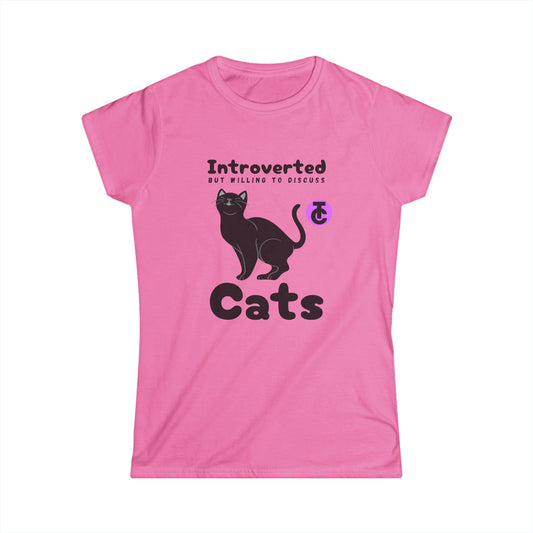 Introverted Cat Women's Tee - Perfect for Cat Lovers, Pet Owners, Birthday Gift, Casual Wear, Comfortable Style - THE CATCH