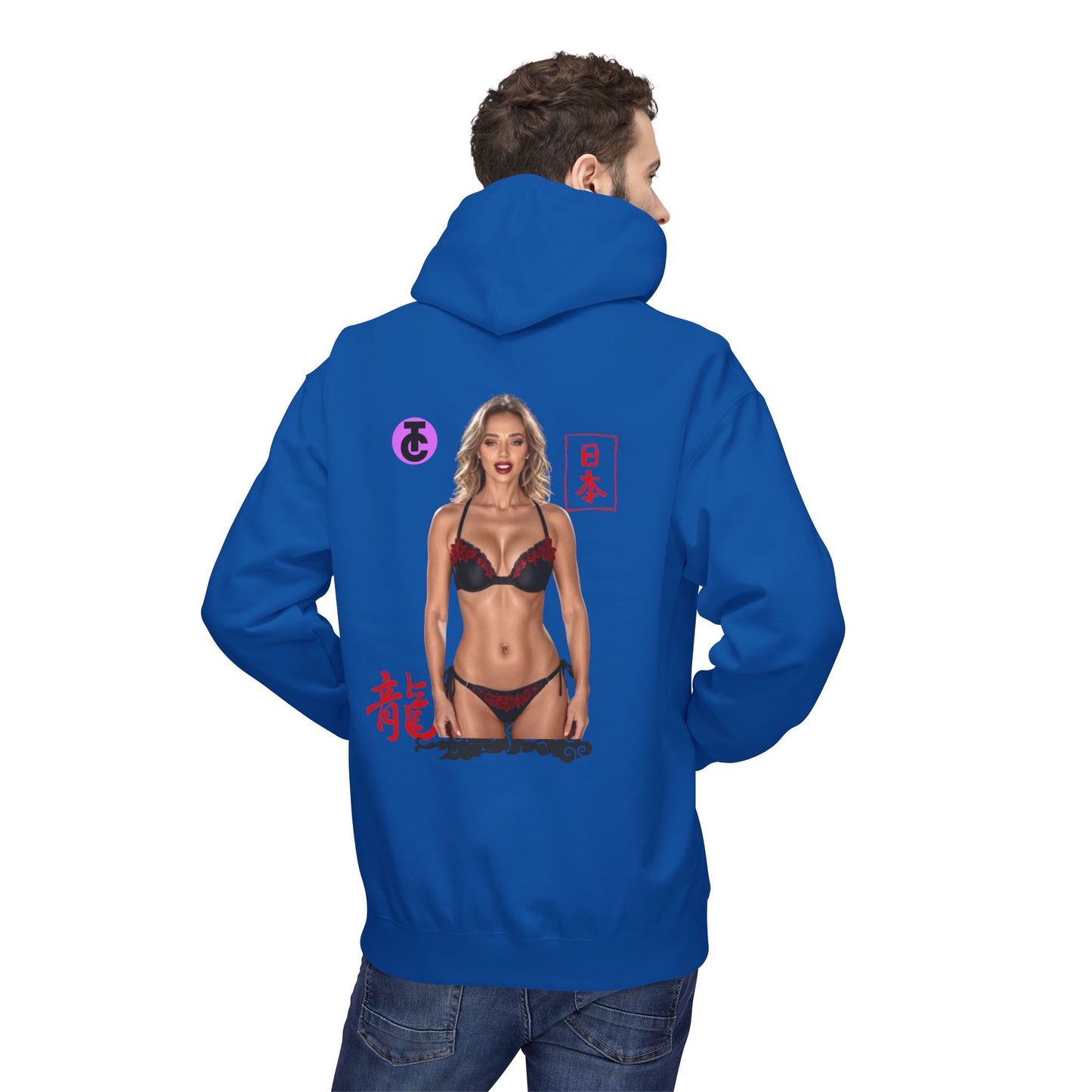 Midweight Softstyle Fleece Hoodie - Vibrant Japanese-Inspired Design
