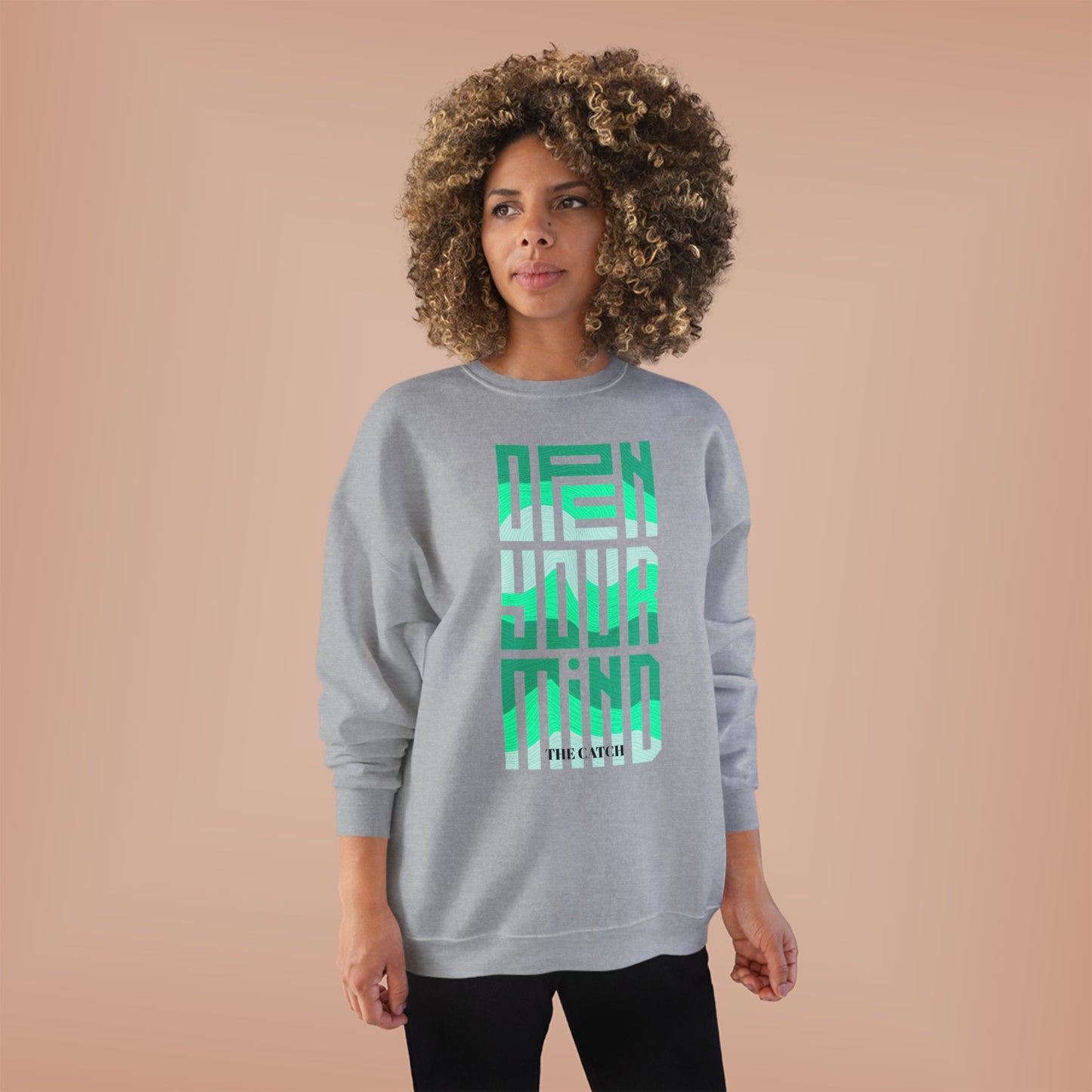 Open Your Mind  Eco-Friendly Sweatshirt | Minimalist Graphic Crewneck
