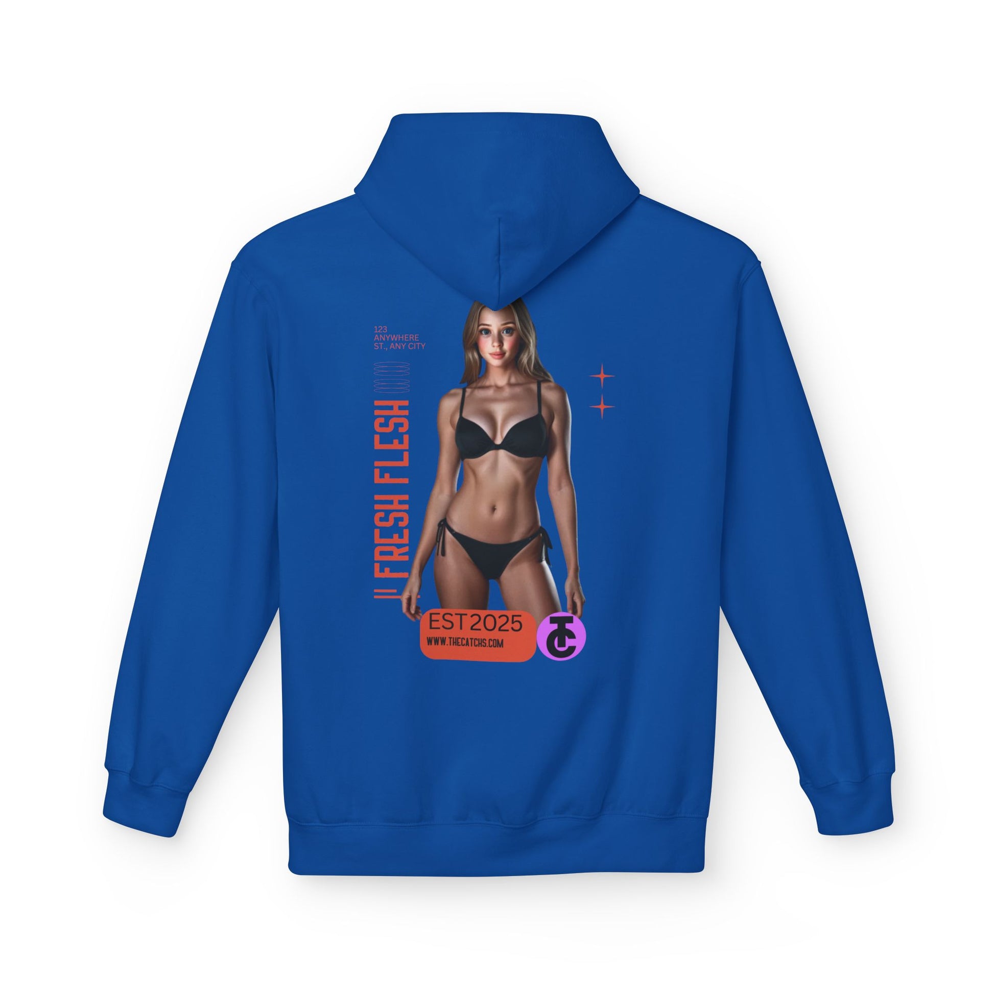 Fresh Flesh Graphic Hoodie for Trendsetters Midweight Fleece Sweatshirt - THE CATCH