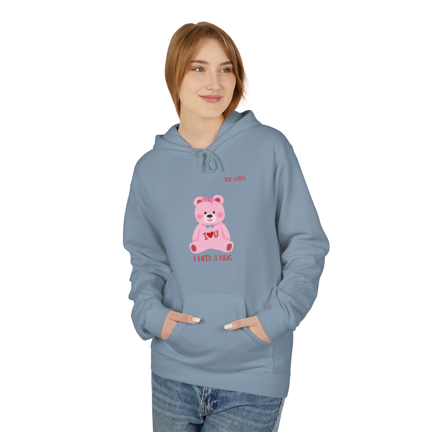 I Need a Hug Teddy Bear Fleece Hoodie