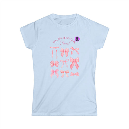 Chic Bow-Themed Women's Softstyle Tee - Perfect for Casual Days, Birthdays, and Celebrations, Birthday Gift, Cute Graphic Shirt - THE CATCH
