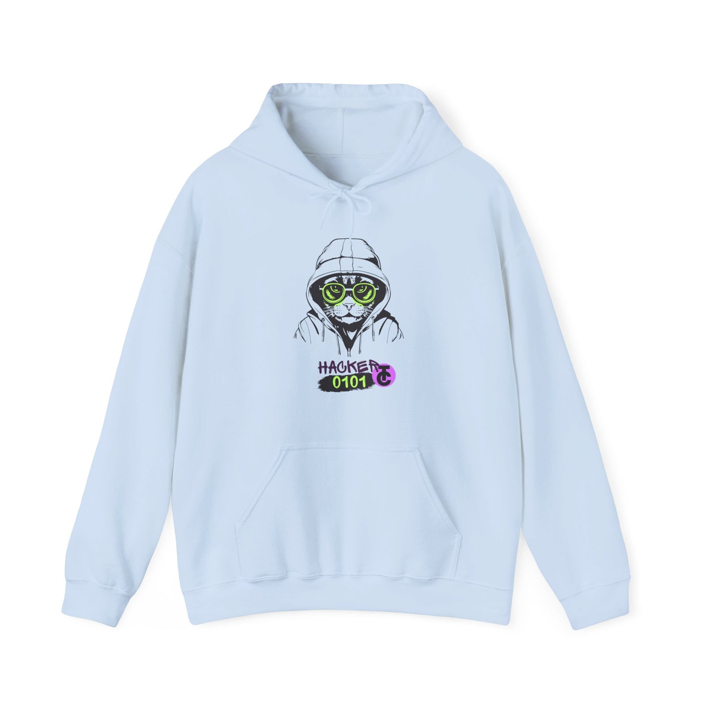 Hacker Cat Hoodie - Cozy Sweatshirt, Streetwear Pullover, Tech Enthusiast Gift, Cyberpunk Apparel, Casual Fashion - THE CATCH