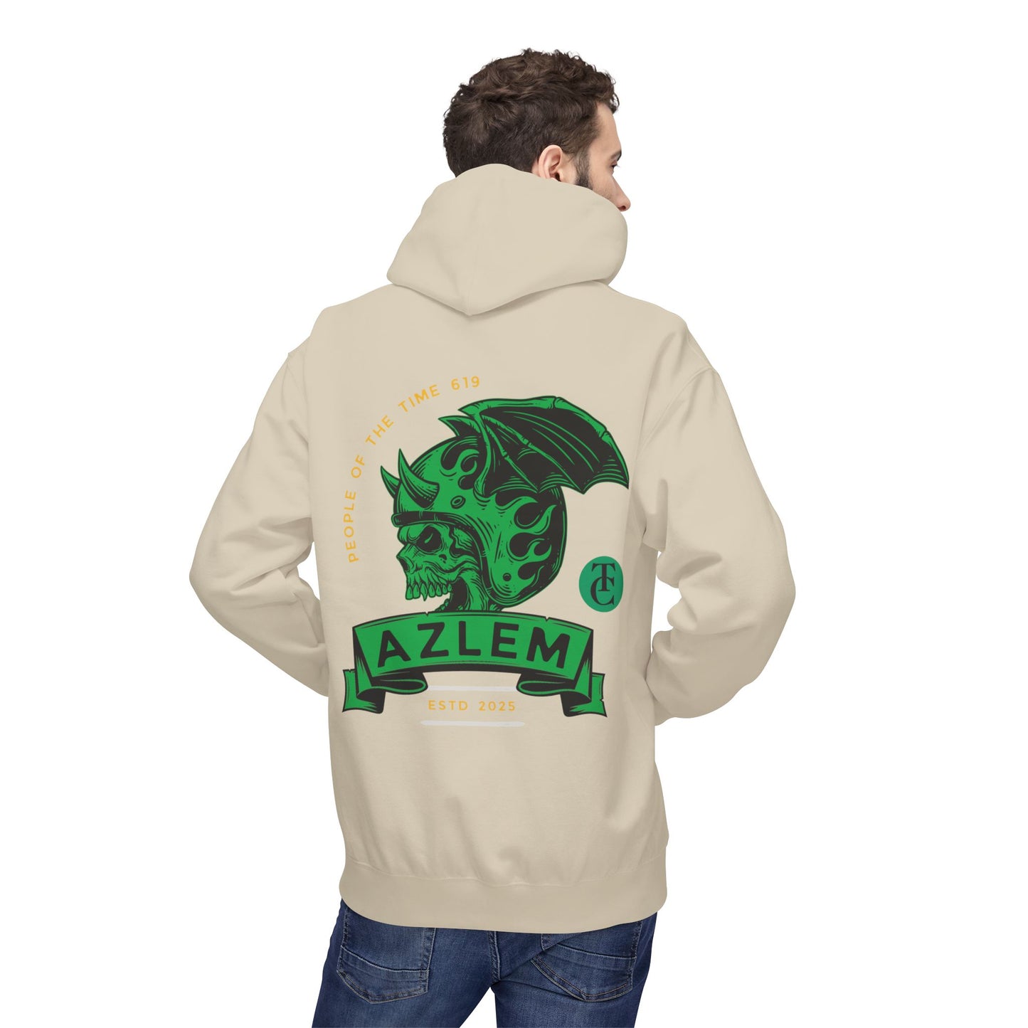 Midweight Softstyle Fleece Hoodie - Azlem Skull Design - THE CATCH