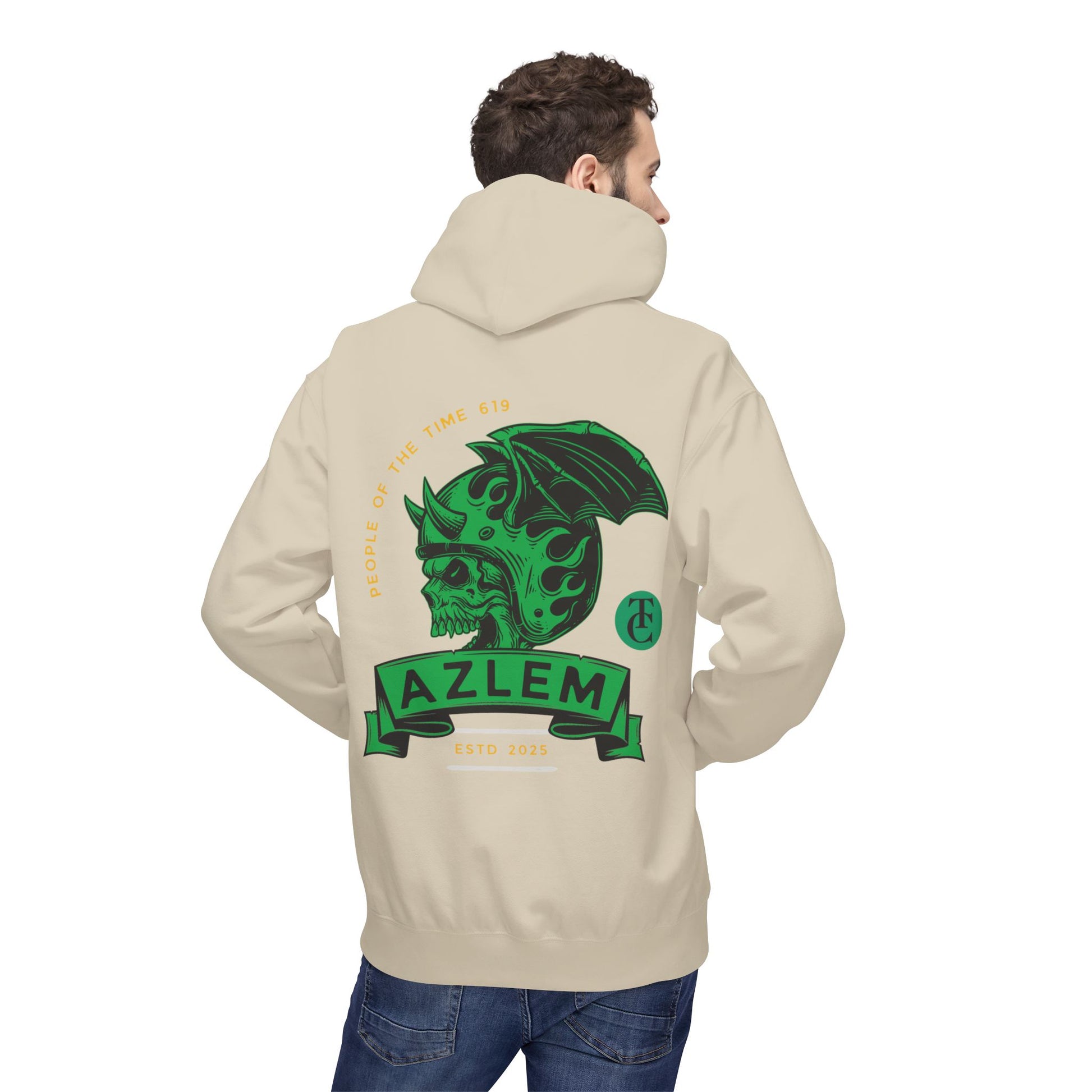 Midweight Softstyle Fleece Hoodie - Azlem Skull Design - THE CATCH