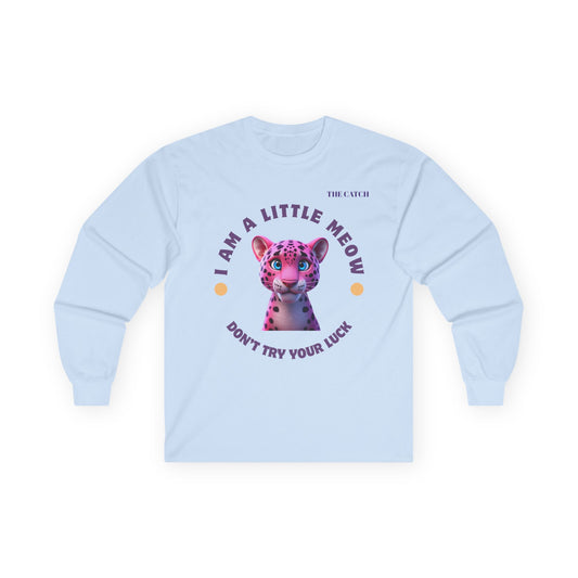 Funny Cat Long Sleeve Tee - "I Am A Little Meow" - Ultra Cotton
