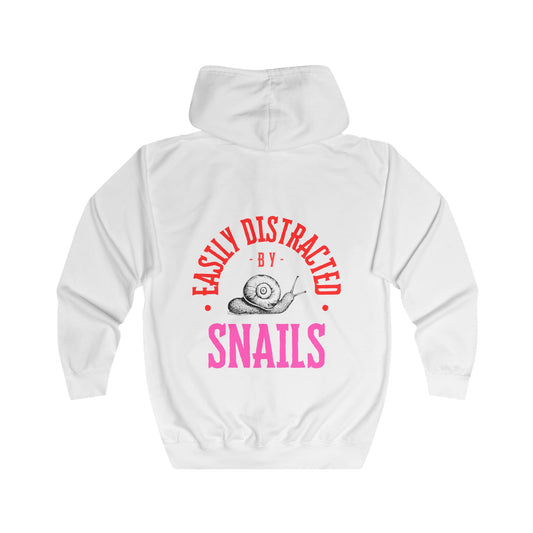 Easily Distracted Snails  Full Zip Hoodie - Casual Comfort for Nature Lovers