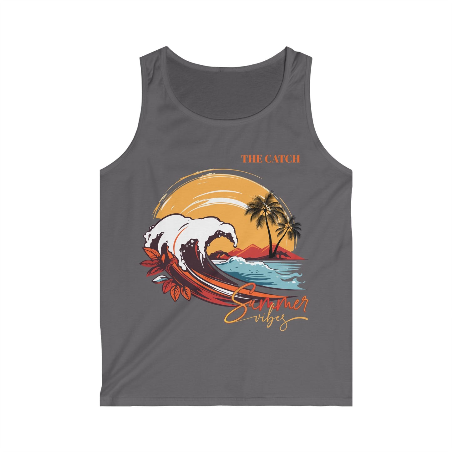Men's Softstyle Tank Top - Summer Vibes Wave Design