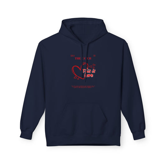 'This is Love' Fleece Hoodie - Perfect for Valentine's Day & Cozy Days
