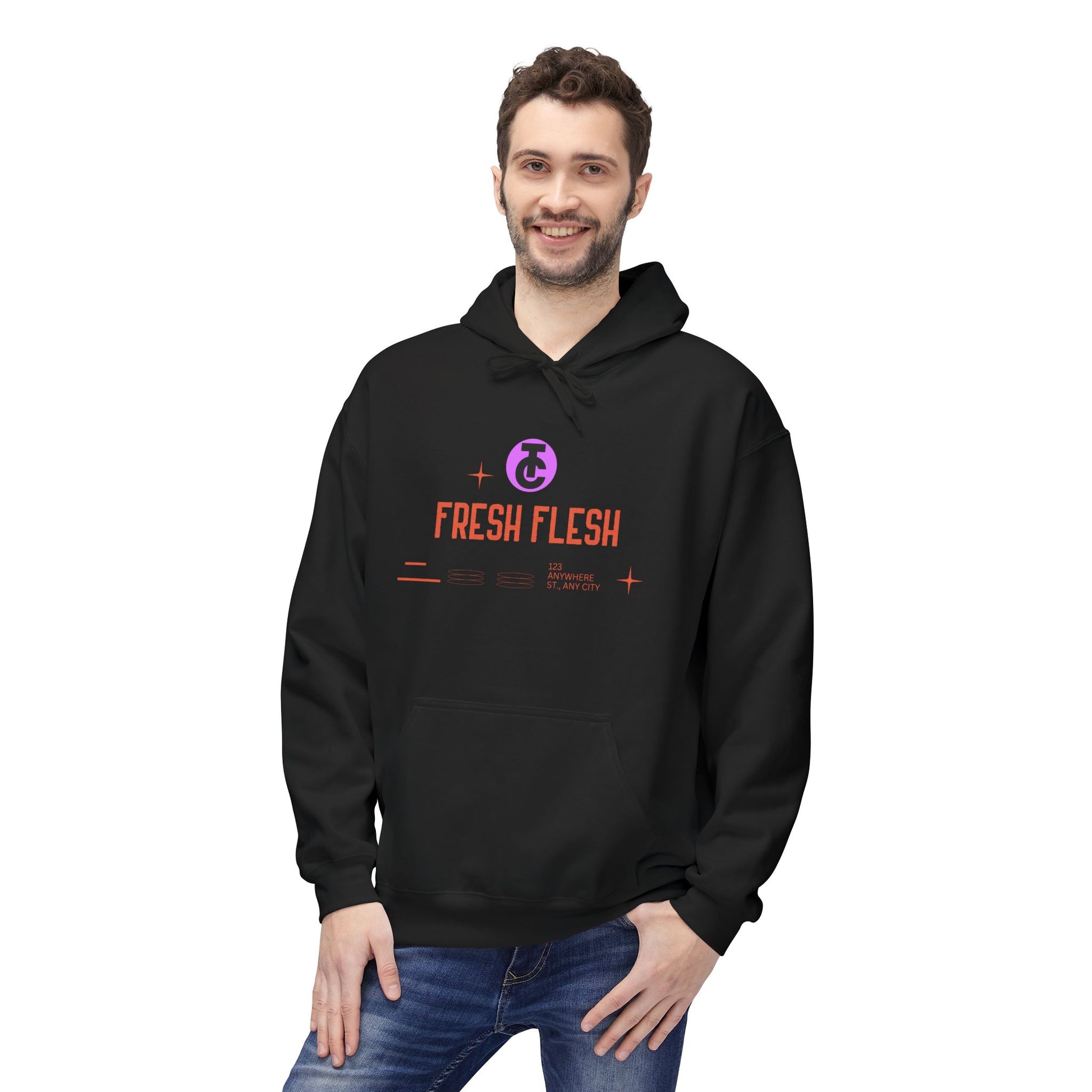 Fresh Flesh Graphic Hoodie for Trendsetters Midweight Fleece Sweatshirt - THE CATCH