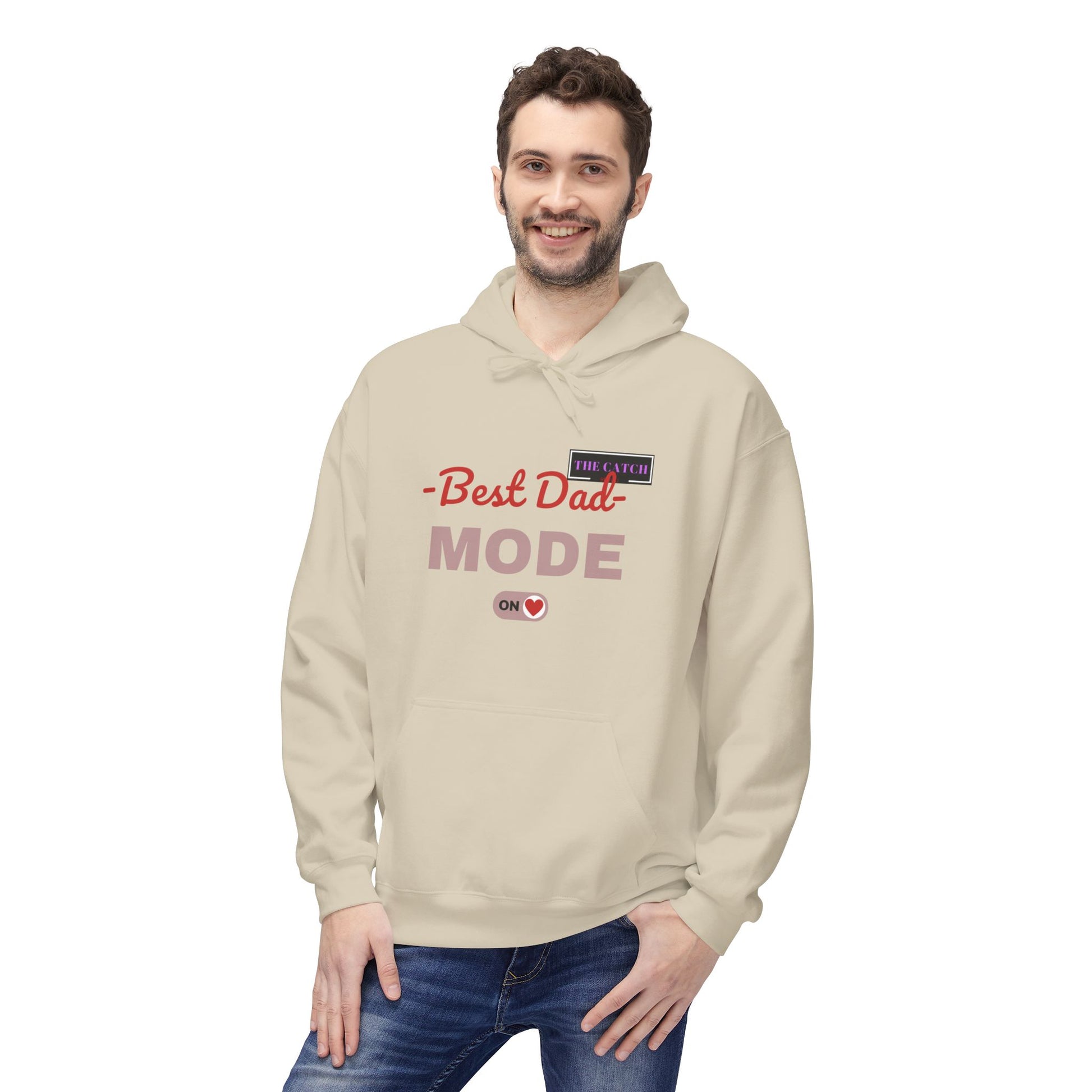 Best Dad Mode Fleece Hoodie, Comfortable Gift for Fathers, Dad Apparel, Cozy Hoodie for Men, Parent Gift, Casual Wear - THE CATCH