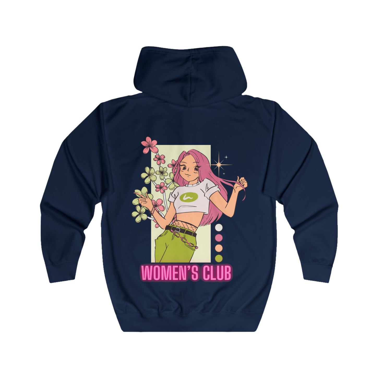 Trendy Women's Club Zip Hoodie - Floral Graphic, Comfortable Full Zip Design - THE CATCH