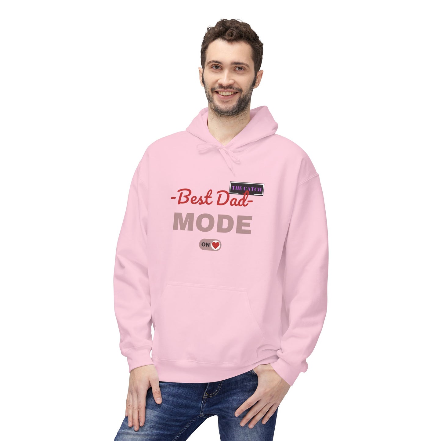 Best Dad Mode Fleece Hoodie, Comfortable Gift for Fathers, Dad Apparel, Cozy Hoodie for Men, Parent Gift, Casual Wear