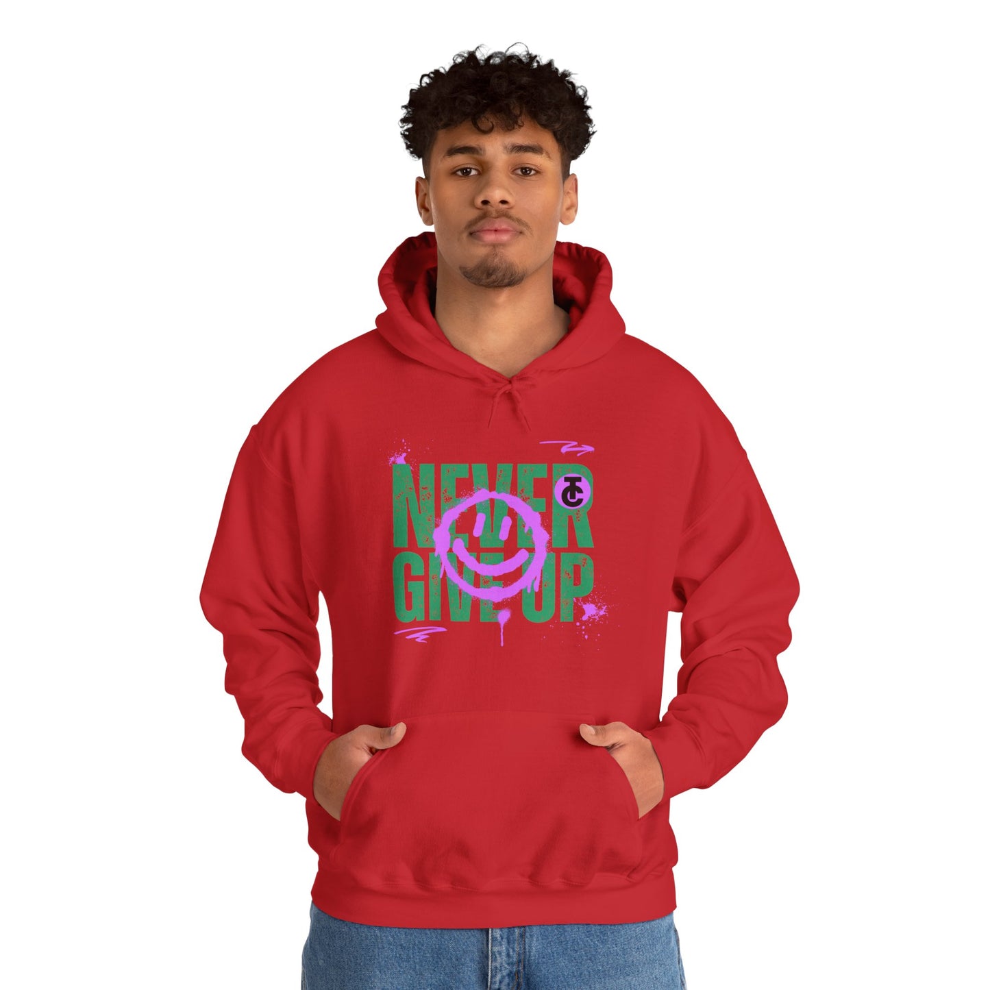 Motivational Sweatshirt - "Never Give Up" Hoodie, Cozy Gift for Friends, Inspirational Apparel, Perfect for Any Occasion