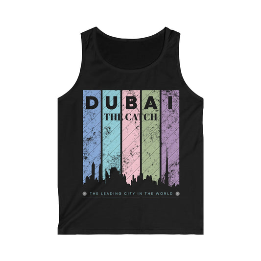 Dubai Skyline Men's Softstyle Tank Top - The Leading City in the World