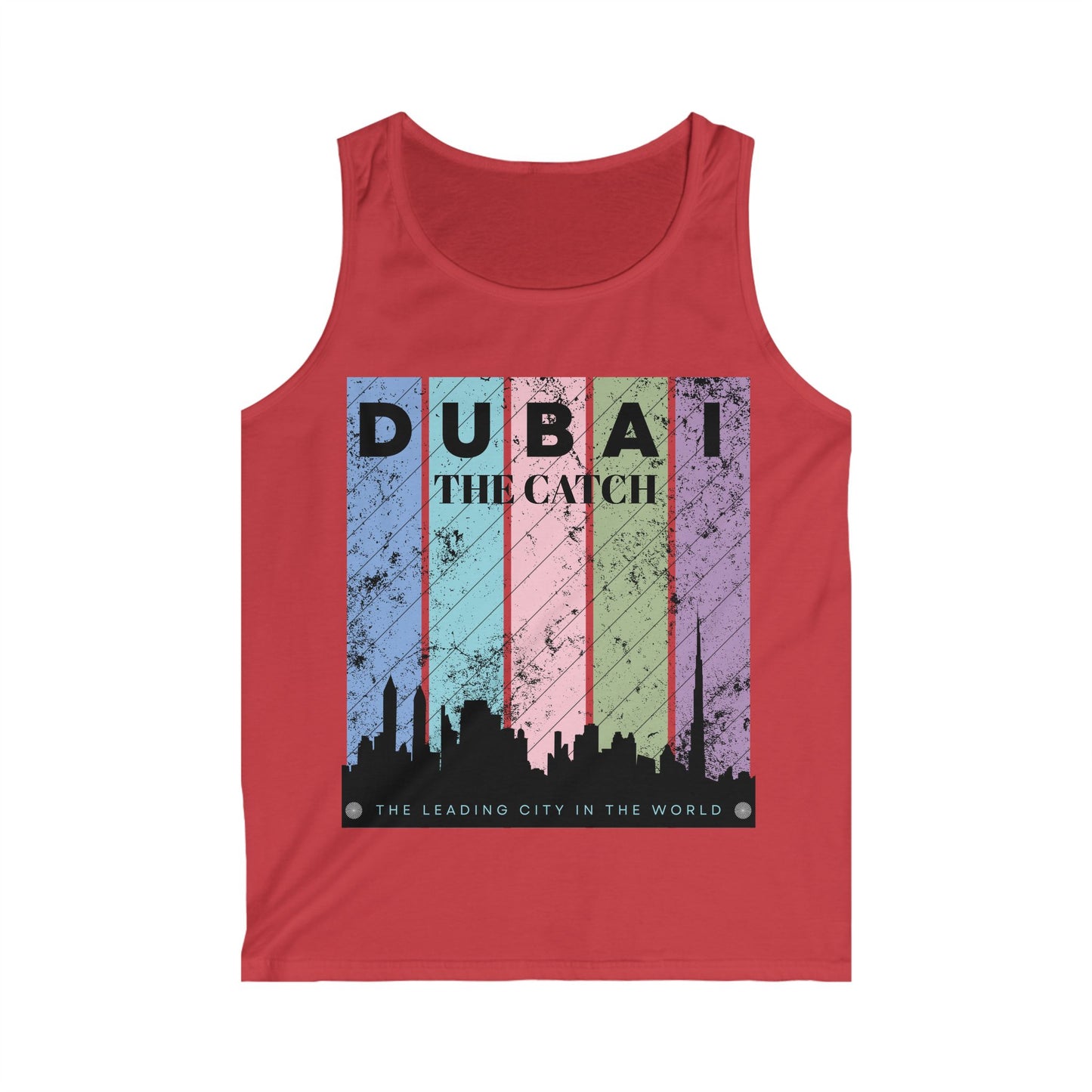 Dubai Skyline Men's Softstyle Tank Top - The Leading City in the World