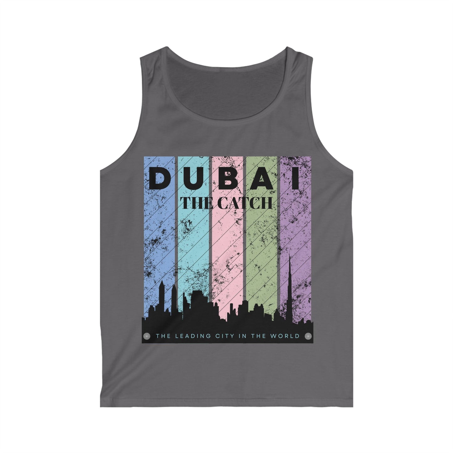 Dubai Skyline Men's Softstyle Tank Top - The Leading City in the World