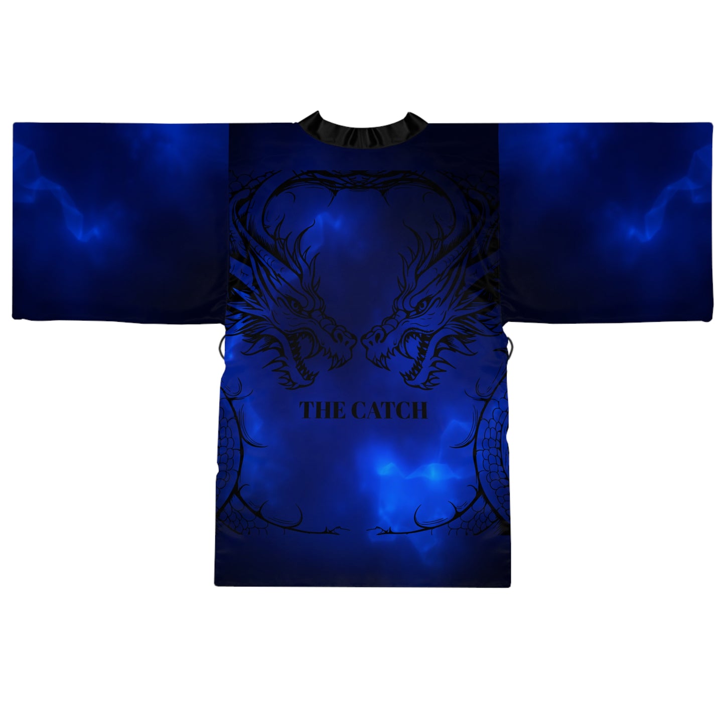 Mystical Blue Long Sleeve Kimono Robe, Cozy Loungewear, Spa Gift, Relaxation Attire, Boho Style, Yoga Cover-Up - THE CATCH