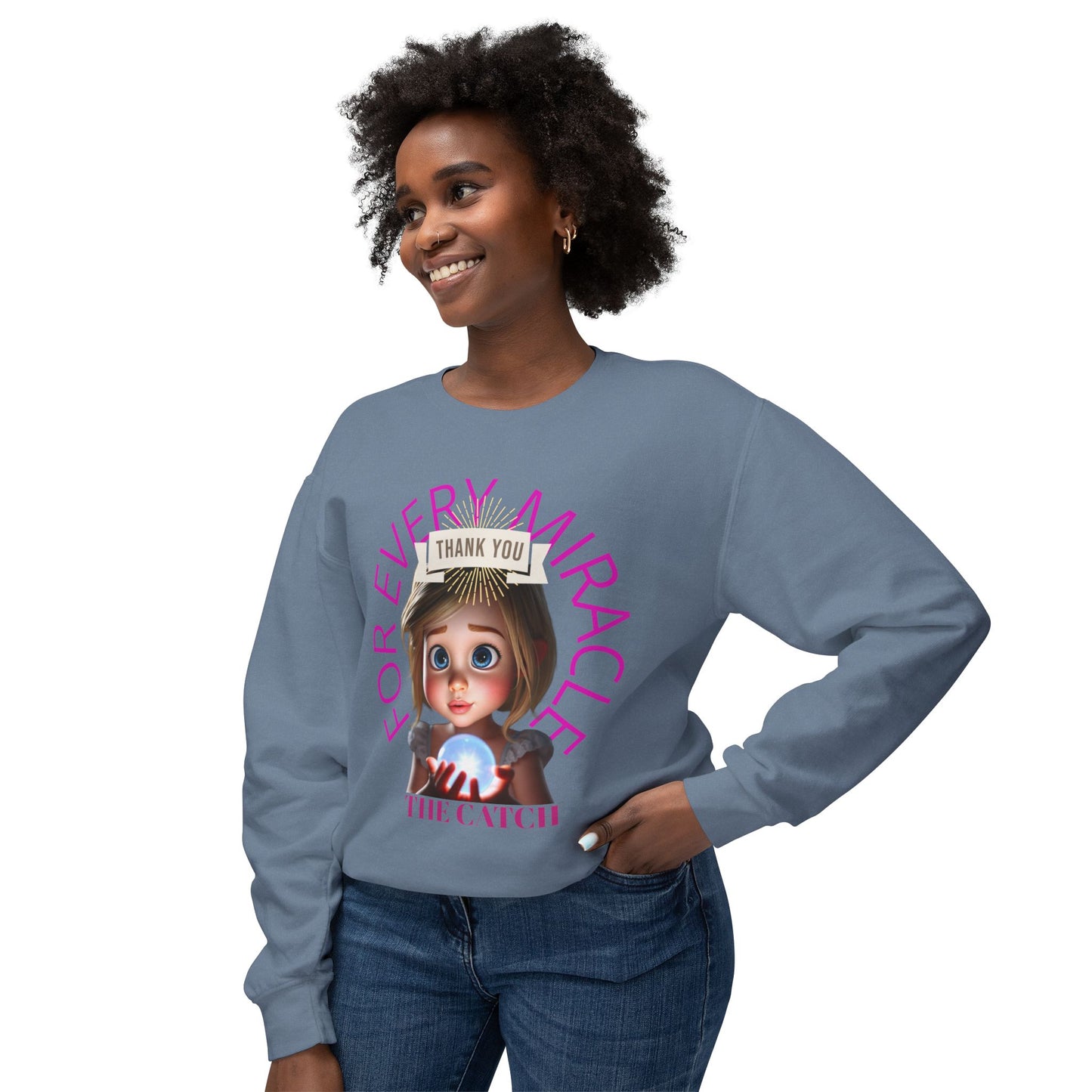 Thank You for Every Miracle Crew neck Sweatshirt -Lightweight Design