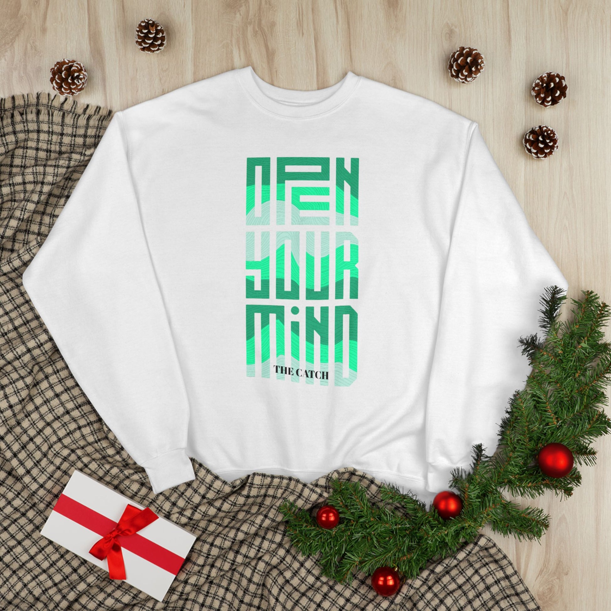 Open Your Mind Eco-Friendly Sweatshirt | Minimalist Graphic Crewneck - THE CATCH