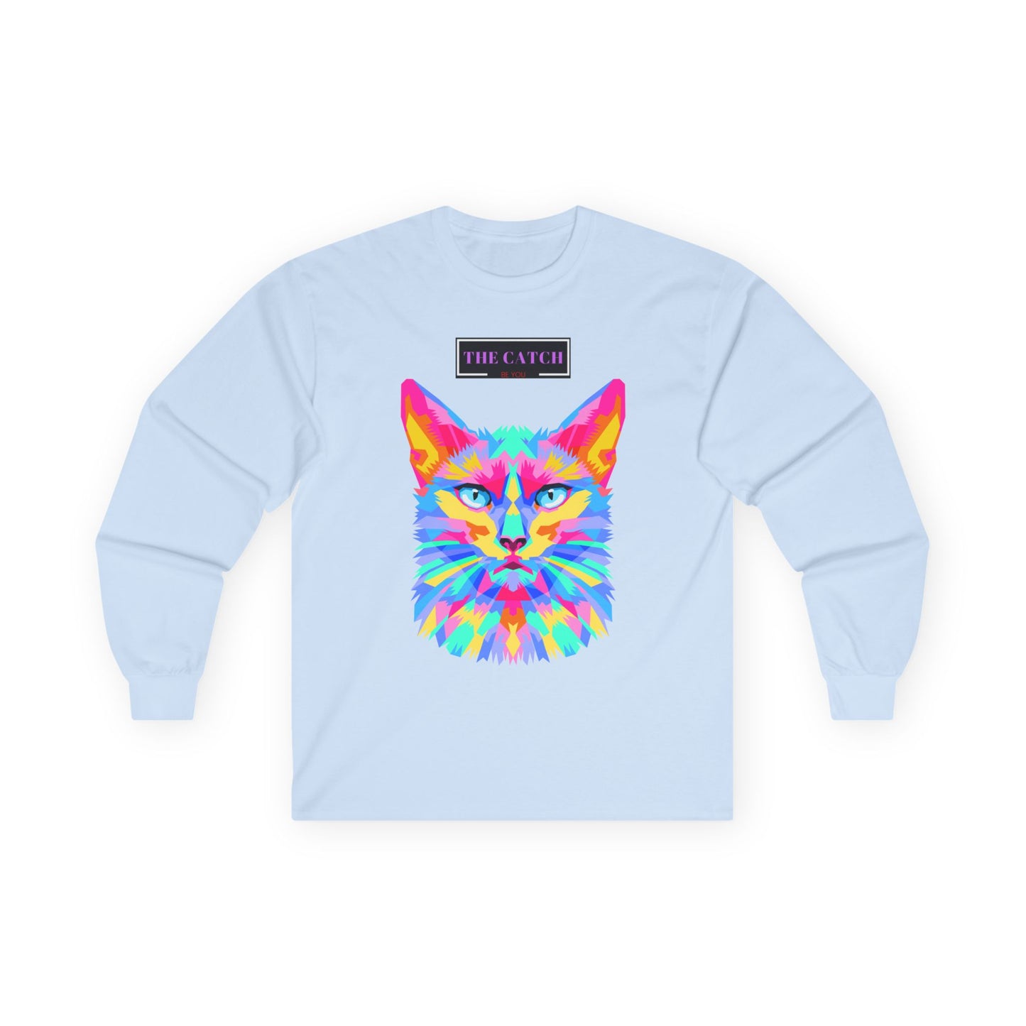 Colorful Cat Art Long Sleeve Tee - Perfect Gift for Cat Lovers
