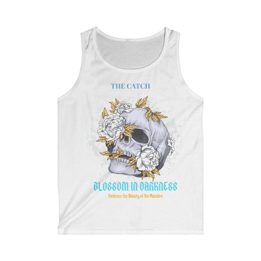 Men's Softstyle Tank Top - Blossom in Darkness - Embrace the Beauty of the Macabre