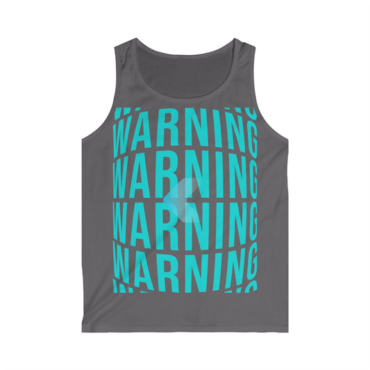 Men's Warning Graphic Tank Top - Casual Summer Style